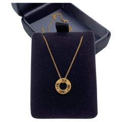 Tiffany Co Atlas Pierced 4 Diamond Pendant Necklace 18K Yellow Gold 750