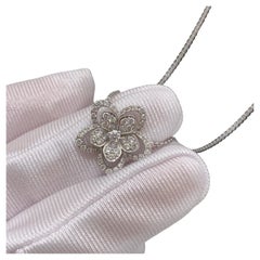 Graff Wild Flower Diamond Pendant Necklace 18K White Gold Openwork Petals