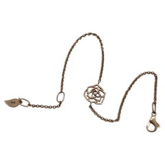 Bracciale Piaget Rose in oro rosa 18 carati con un unico diamante brillante a catena