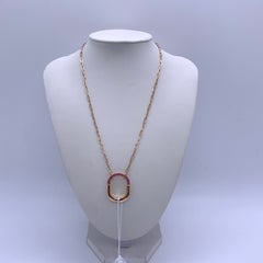 Tiffany & Co. Collana con ciondolo "Tiffany Lock" in oro rosa 18 carati, catena a maglie ovali, misura media