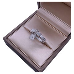 Louis Vuitton 18K White Gold Diamond Lockit Padlock Dangle Charm Ring
