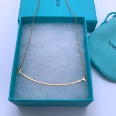 Tiffany & Co. 18K Rose Gold T Smile Pendant Necklace Large