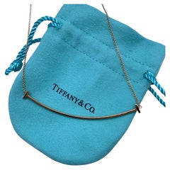 Tiffany & Co. 18K Rose Gold T Smile Pendant Necklace Large