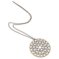 Tiffany Picasso Crown of Hearts Openwork Necklace 18K Yellow White Rose Glod