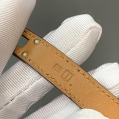 Hermes Mini Kelly Double Tour Bracelet Pink Leather Silver Lock Wrap Bangle