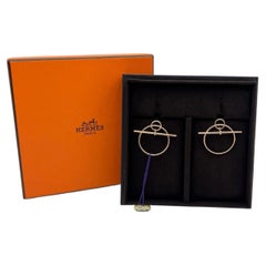 HERMES Creolen, kleines Modell, 18 Karat Roségold, Creolen-Ohrstecker