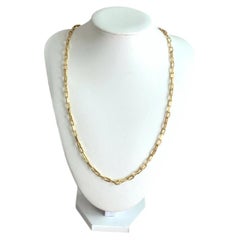 Cartier 18K Gold Santos Link Paperclip Chain Necklace