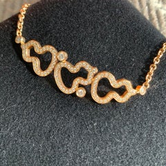 Pulsera Qeelin Wulu de oro rosa de 18 quilates con eslabones en forma de calabaza triple y totalmente cubierta de diamantes