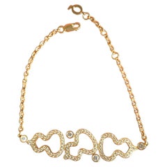 Pulsera Qeelin Wulu de oro rosa de 18 quilates con eslabones en forma de calabaza triple y totalmente cubierta de diamantes