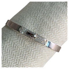 Hermes Kelly Bracelet Small Model 18K White Gold Diamond Bangle SH