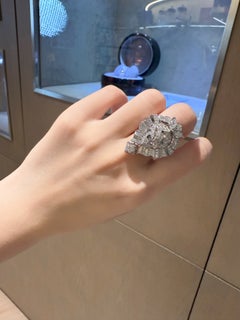 CHANEL Lion Solaire 18K White Gold Diamond Statement Ring High Jewelry