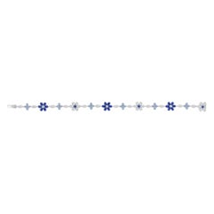 HARRY WINSTON Forget-Me-Not Sapphire Diamond Platinum Flower Bracelet