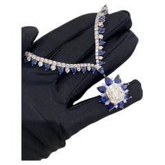 HARRY WINSTON 718 Marble Marquetry Sapphire Diamond Platinum Necklace