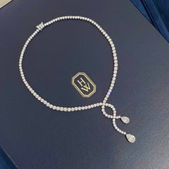 HARRY WINSTON Cascading Pear Diamond Platinum Statement Drop Necklace