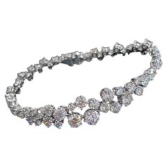 HARRY WINSTON Cluster Diamond Platinum Statement Bracelet High Jewelry