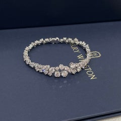 HARRY WINSTON Cluster Diamond Platinum Statement Bracelet High Jewelry