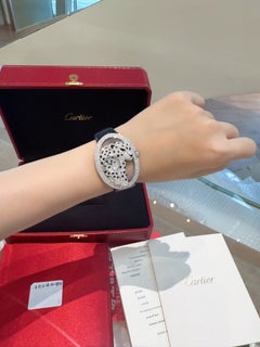 Orologio di lusso CARTIER Panthere Ajouree con diamanti, in oro bianco 18 carati