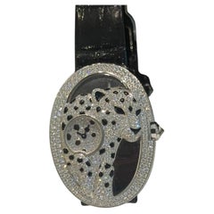 Orologio di lusso CARTIER Panthere Ajouree con diamanti, in oro bianco 18 carati