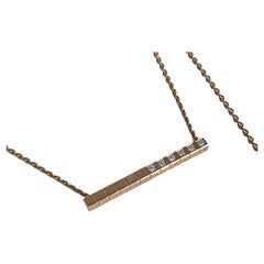Chopard Ice Cube Necklace 18K Rose Gold Half Set Diamond Pendant