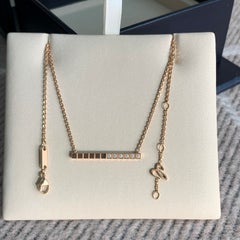 Chopard Ice Cube Necklace 18K Rose Gold Half Set Diamond Pendant