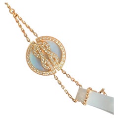 Fred Chance Infinie 18K Gold Mother of Pearl Diamond Medal Chain Bracelet