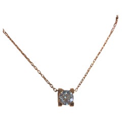 Cartier C de Cartier 18k Rose Gold Diamond Pendant Necklace