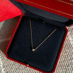 Cartier C de Cartier 18K Gold Solitaire Round Diamond Pendant Necklace