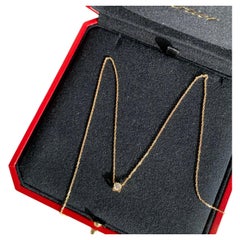 Cartier C de Cartier 18K Gold Solitaire Round Diamond Pendant Necklace