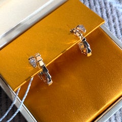 Bvlgari Serpenti Viper 18K Rose Gold Diamond Hoop Earrings