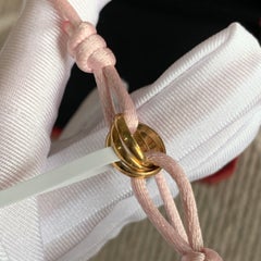 Cartier Trinity 18K Gold Pink Cord Silk Bracelet String Band