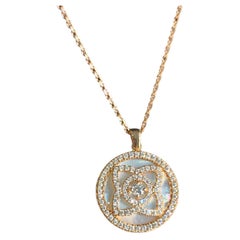 DE BEERS Enchanted Lotus 18K Rose Gold Diamond Mother of Pearl Pendant Necklace