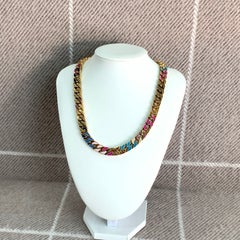Louis Vuitton Chain Links Patches Enamel Golden Necklace Virgil