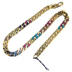 Louis Vuitton Chain Links Patches Enamel Golden Necklace Virgil