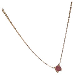 Cartier 18K Rose Gold pink gemstone C de Cartier Pendant Necklace