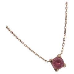 Cartier 18K Rose Gold pink gemstone C de Cartier Pendant Necklace