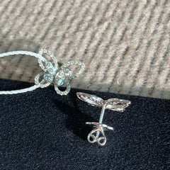 Graff Butterfly Silhouette Diamond Stud Earrings 18K White Gold