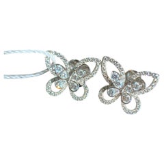 Graff Butterfly Silhouette Diamond Stud Earrings 18K White Gold