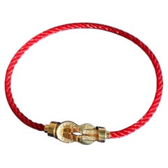 Fred Chance Infinie Diamantarmband aus 18-karätigem Rotgold, Kabelkette, Größe 17