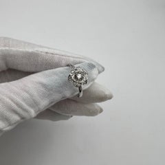 Piaget Rose Collection 18K White Gold Pave Diamond Flower Ring