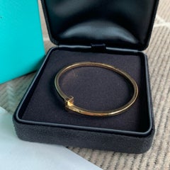 Tiffany & Co. T1 Narrow Hinged Bangle Bracelet 18K Rose Gold Au750 Size M