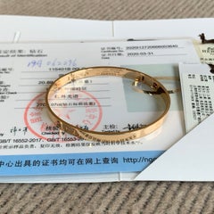Hermes H d'Ancre Diamond Bangle Bracelet 18K Rose Gold Au750 Size LG