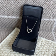 Tiffany & Co. Herzförmige Diamant-Anhänger-Halskette aus PT950-Platin, mittelgroß