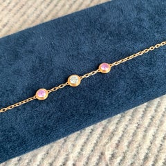 Cartier Saphirs Legers d'Amour – Armband aus 18-karätigem Gold mit rosa Saphiren und Diamanten