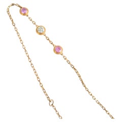 Cartier Saphirs Legers d'Amour – Armband aus 18-karätigem Gold mit rosa Saphiren und Diamanten