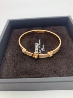 Hermès CDC 18k Rose Gold Pave Diamond-Encrusted Bracelet SH Size