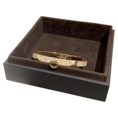 Hermès CDC 18k Rose Gold Pave Diamond-Encrusted Bracelet SH Size