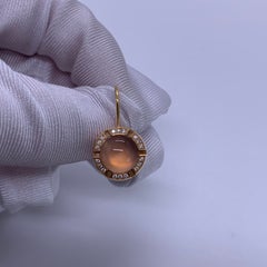 Scatola per orecchini pendenti Auth Chaumet Paris in oro rosa 18 carati con quarzo rosa e diamanti