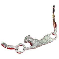 Collana girocollo Cartier "Dame à la Panthère" in oro bianco con pavé di diamanti