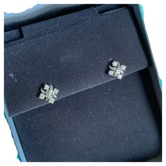 TIFFANY & CO Paloma Picasso Olive Leaf Platinum Diamond Stud Earrings PT950