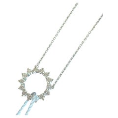 Tiffany & Co Platinum Diamond Open Circle Pendant Necklace Pt950